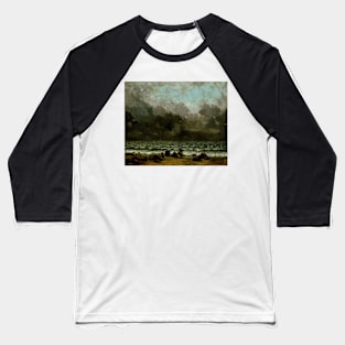 The Sea by Gustave Courbet Baseball T-Shirt